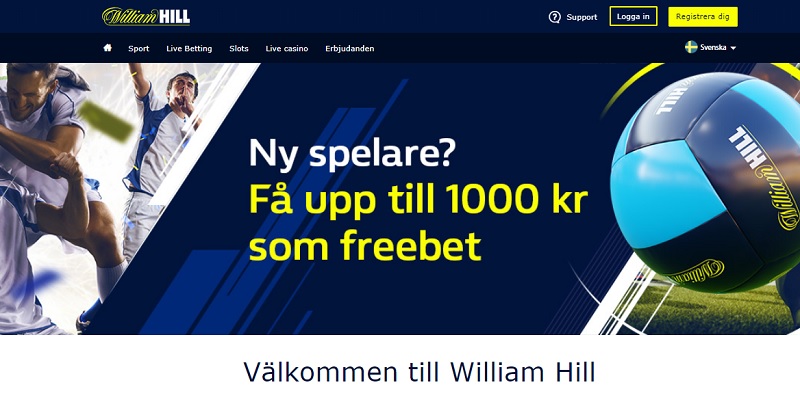 William Hill nu med svensk spellicens