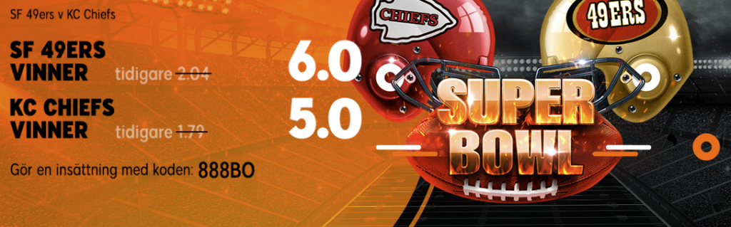 888SPORT MED ODDSBOOST PÅ SUPERBOWL 2020