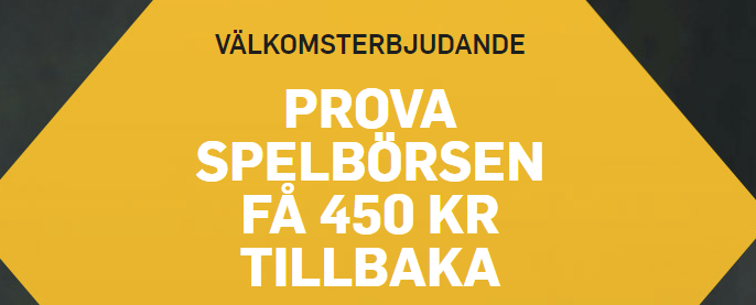 Betfair oddsbörs med 450 kr riskfritt