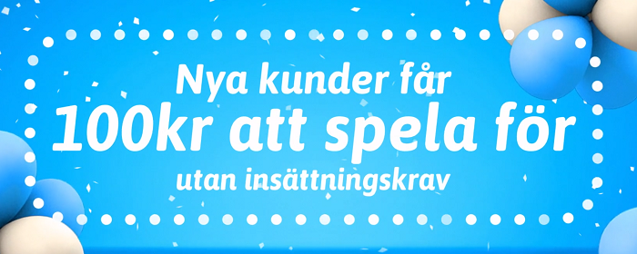 Snabbare med 100 kr gratis casino och sport i Sept/Okt 2021
