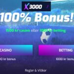 X3000 bonus på 1000 kr hos Betsmart