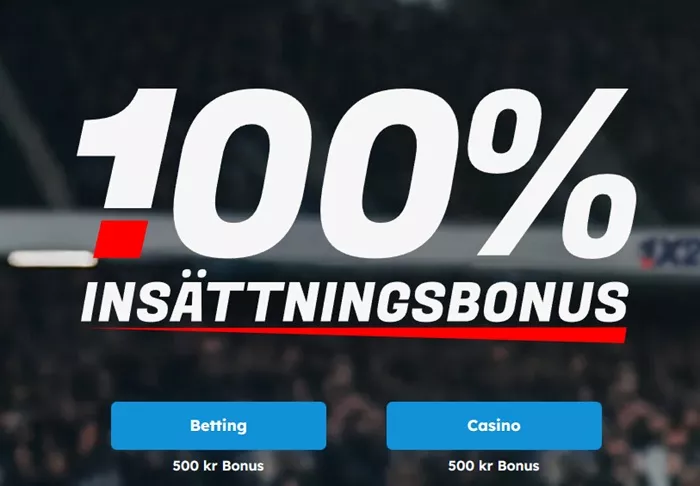 1x2.se oddsbonus