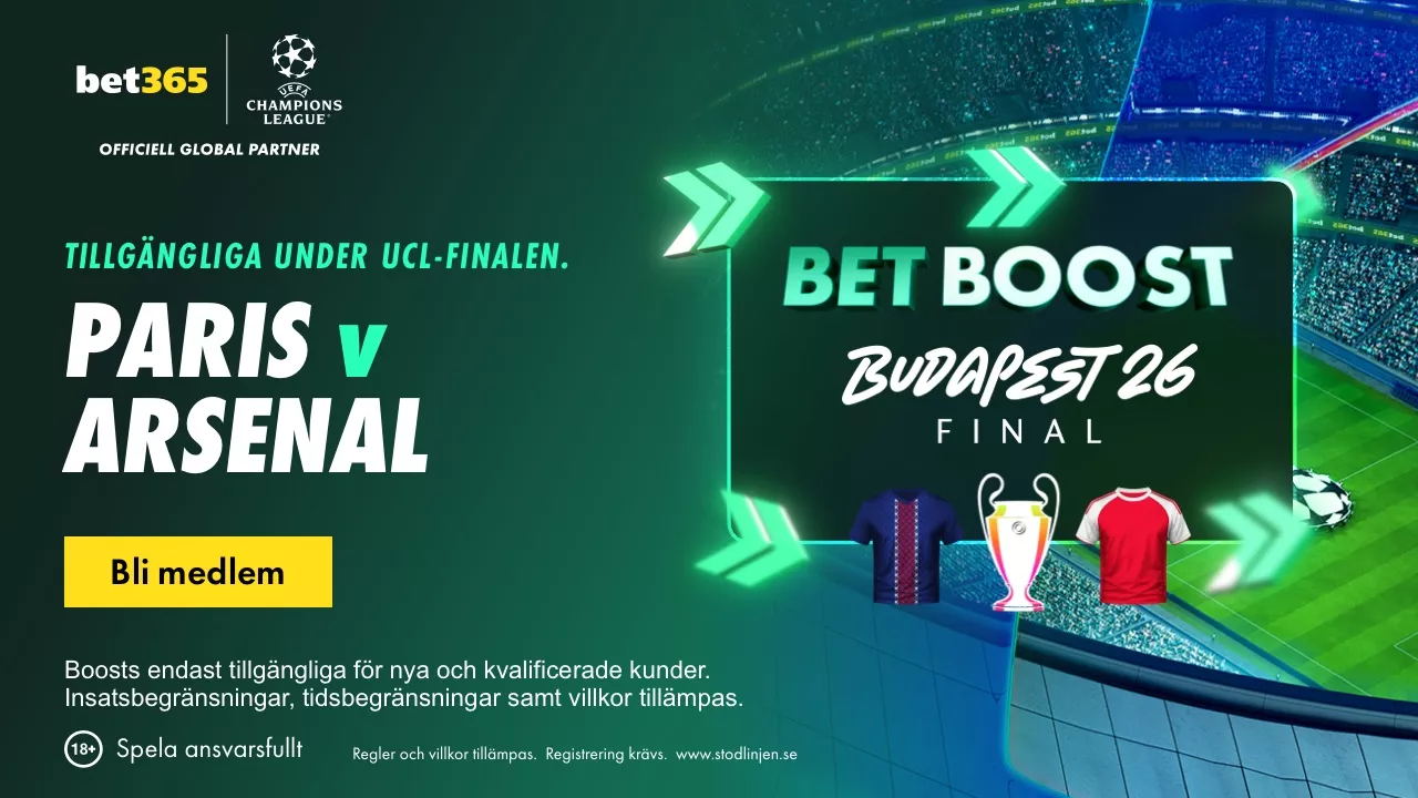 Champions League final 2026 PSG - Arsenal erbjudanden från Bet365