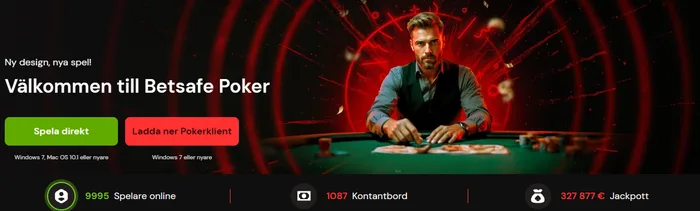 Betsafe Poker med spelare online, kontantbord och jackpott