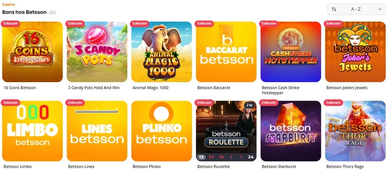 Betssons exklusiva casinospel