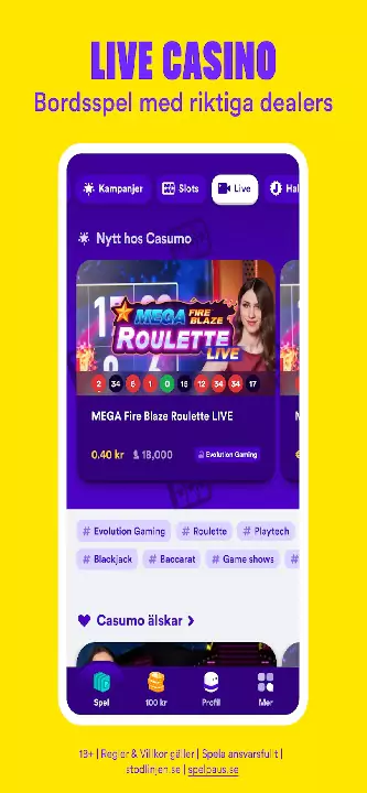 Casumo Casino App live