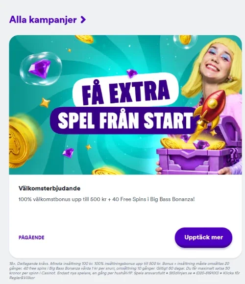 Registrera ett konto hos Casumo
