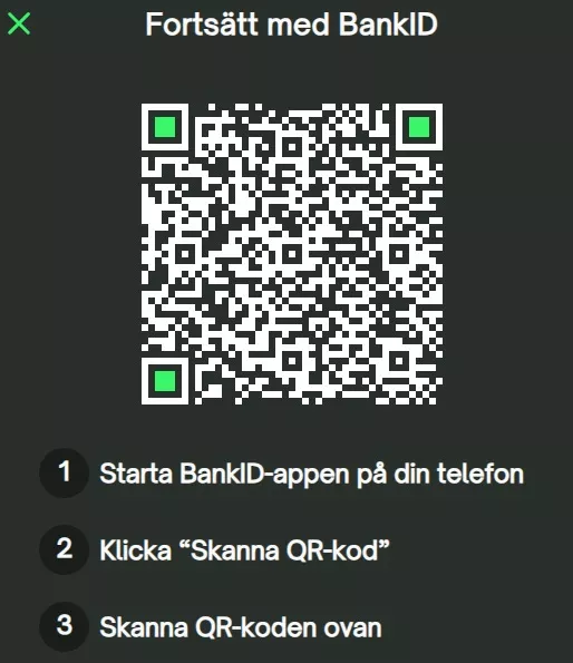 Logga in hos ComeOn med BankID