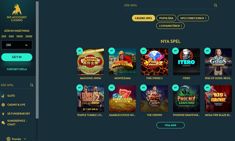 Noaccount casino bonus