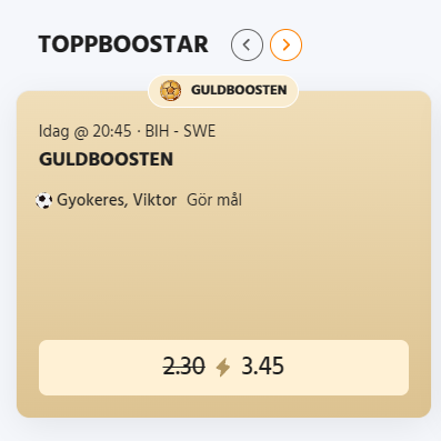 Expekts marknad Gör mål i Bosnien–Sverige med Gyökeres på 2,30