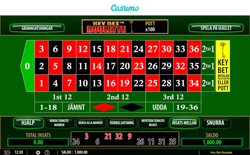 Roulette hos Casumo