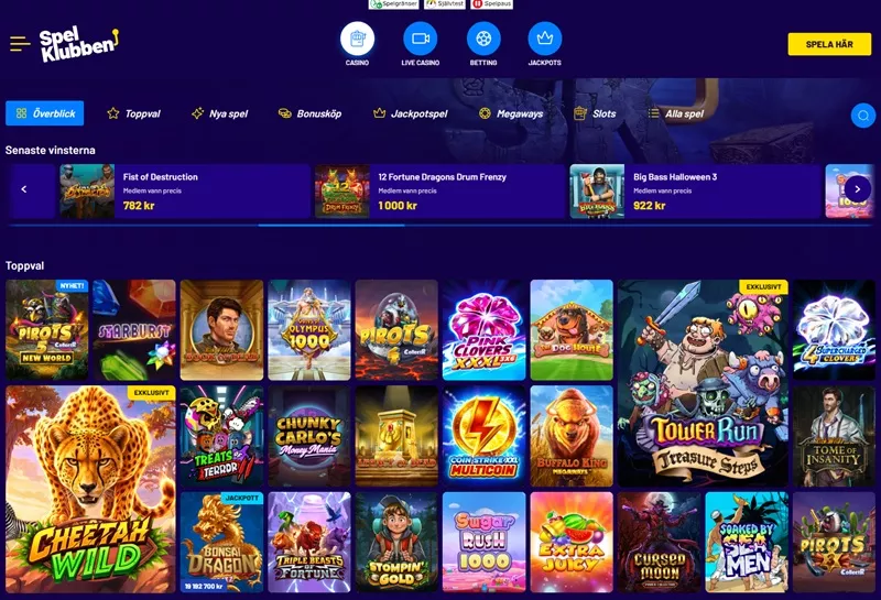 Spelklubben casinobonus