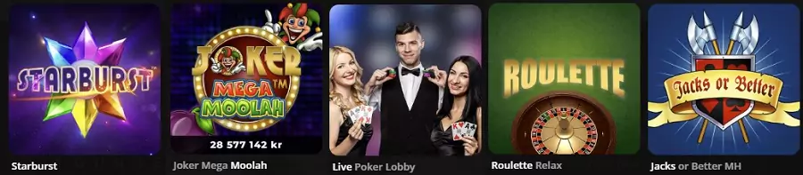 Spelutbud hos Expekt Casino