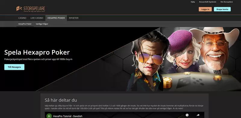 Storspelare Hexa Pro Poker Recension