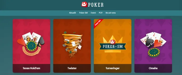 Pokersidan hos Svenska Spel