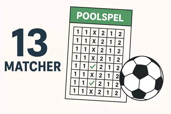 Tips med 13 matcher likt stryktipset hos spelbolag