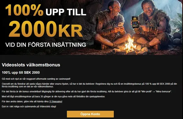 Registrera ett konto hos Videoslots